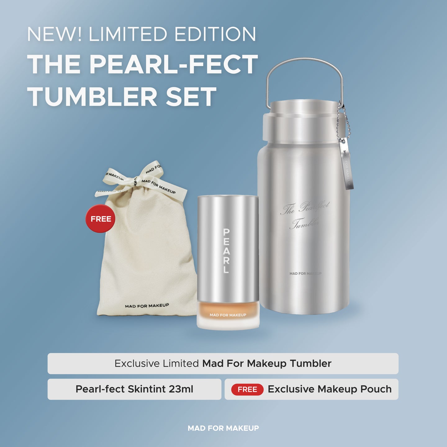 Mad For Makeup 8Hr Oil Control Pearl-Fect Cover Skintint : The Pearl-fect Tumbler Set Limited Bundle